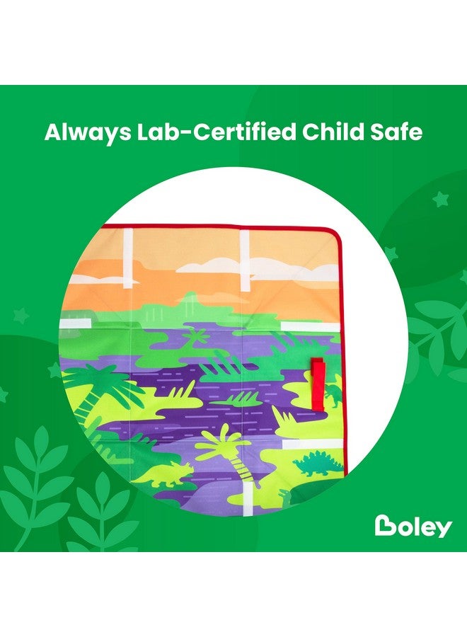 BOLEY Boley Dino Play Mat and Toy Storage Box - 8 Piece Playset with Foldable Floor Playmat/Storage Box, Plastic Dinosaur Figures, and Dinosaur Books - Kids Play Mats for Toddlers Ages 3+ - Image 4