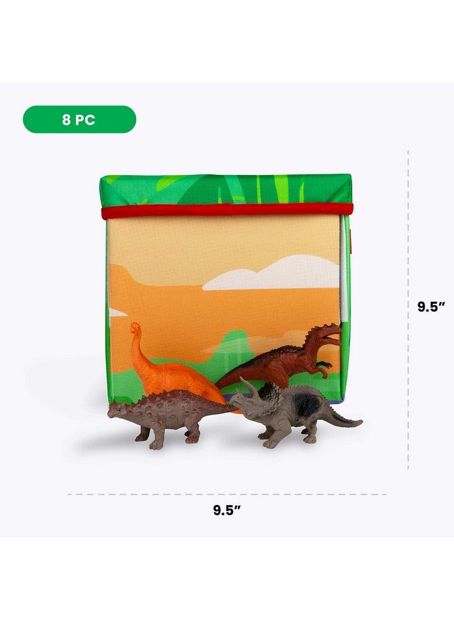 BOLEY Boley Dino Play Mat and Toy Storage Box - 8 Piece Playset with Foldable Floor Playmat/Storage Box, Plastic Dinosaur Figures, and Dinosaur Books - Kids Play Mats for Toddlers Ages 3+ - Image 5