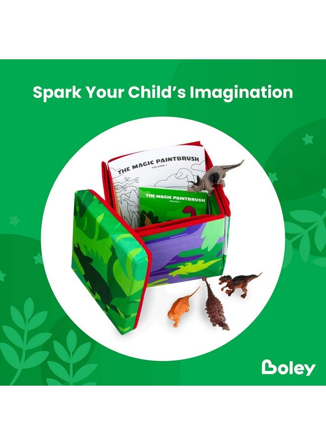 BOLEY Boley Dino Play Mat and Toy Storage Box - 8 Piece Playset with Foldable Floor Playmat/Storage Box, Plastic Dinosaur Figures, and Dinosaur Books - Kids Play Mats for Toddlers Ages 3+ - Image 3
