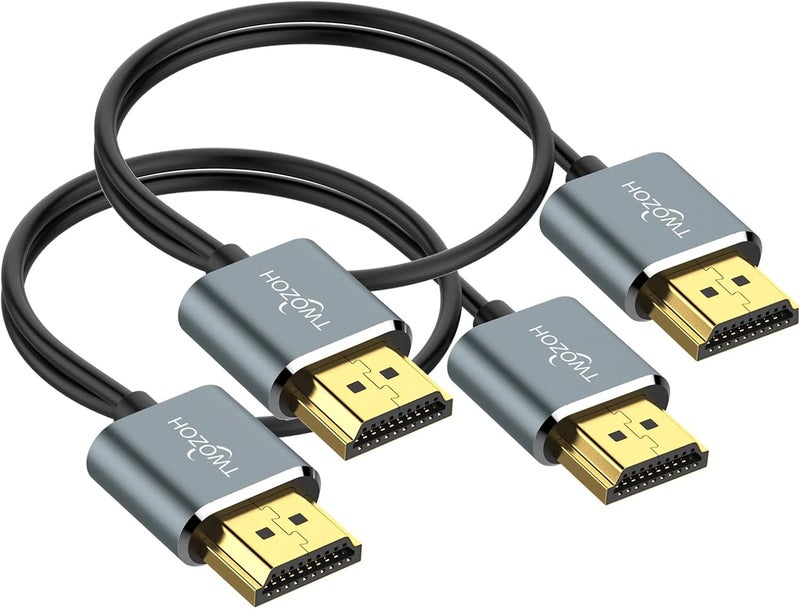 توزوه كابل HDMI مرن ونحيف من بطول 0.5 متر، عبوة من 2 قطعة، كابل HDMI فائق النحافة يدعم السرعة العالية 4K@60Hz 18gbps 2160P/1080P - Image 1