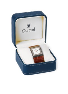 GENEVAL Leather Strap Analog Wrist Watch GLS044CRWL - 34mm - Light Brown  - Image 5
