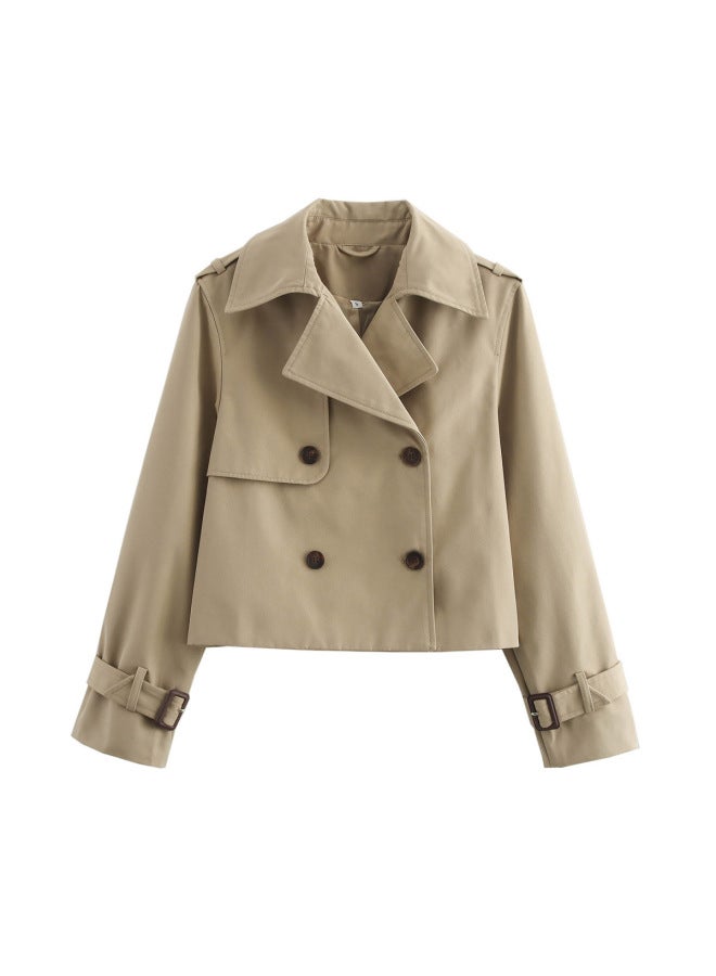 YALTEI Autumn Women's European And American Style French Design Fashion All-match Casual Short Windbreaker Coat 