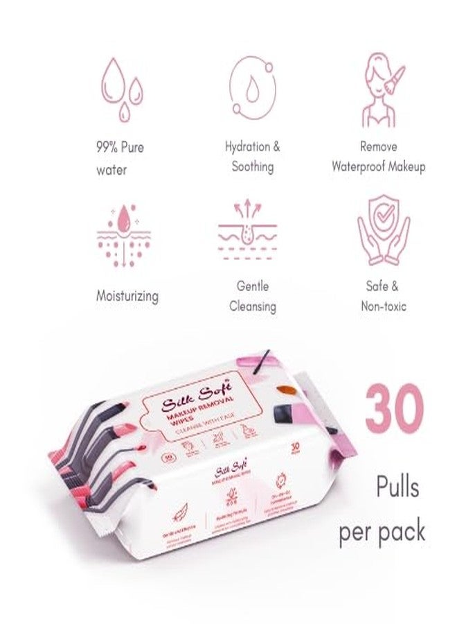 Silk Soft Makeup Remover Wipes - 60 Wipes (Pack of 2 x 30) | Ultra-Soft & Skin-Friendly | Gently Removes Waterproof Makeup | Alcohol-Free - Image 4