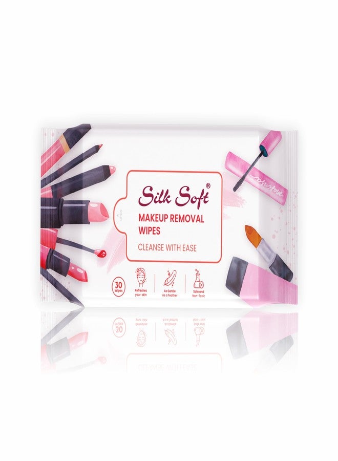 Silk Soft Makeup Remover Wipes - 60 Wipes (Pack of 2 x 30) | Ultra-Soft & Skin-Friendly | Gently Removes Waterproof Makeup | Alcohol-Free - Image 2