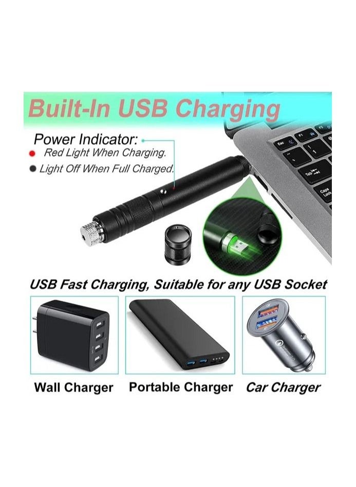Generic - 1-Piece High Power Long Range Powerful Laser Pointer,Flashlight Green Pointer Pen Rechargeable USB High Power Laser Pointer for Teaching Outdoor Hunting - Image 1