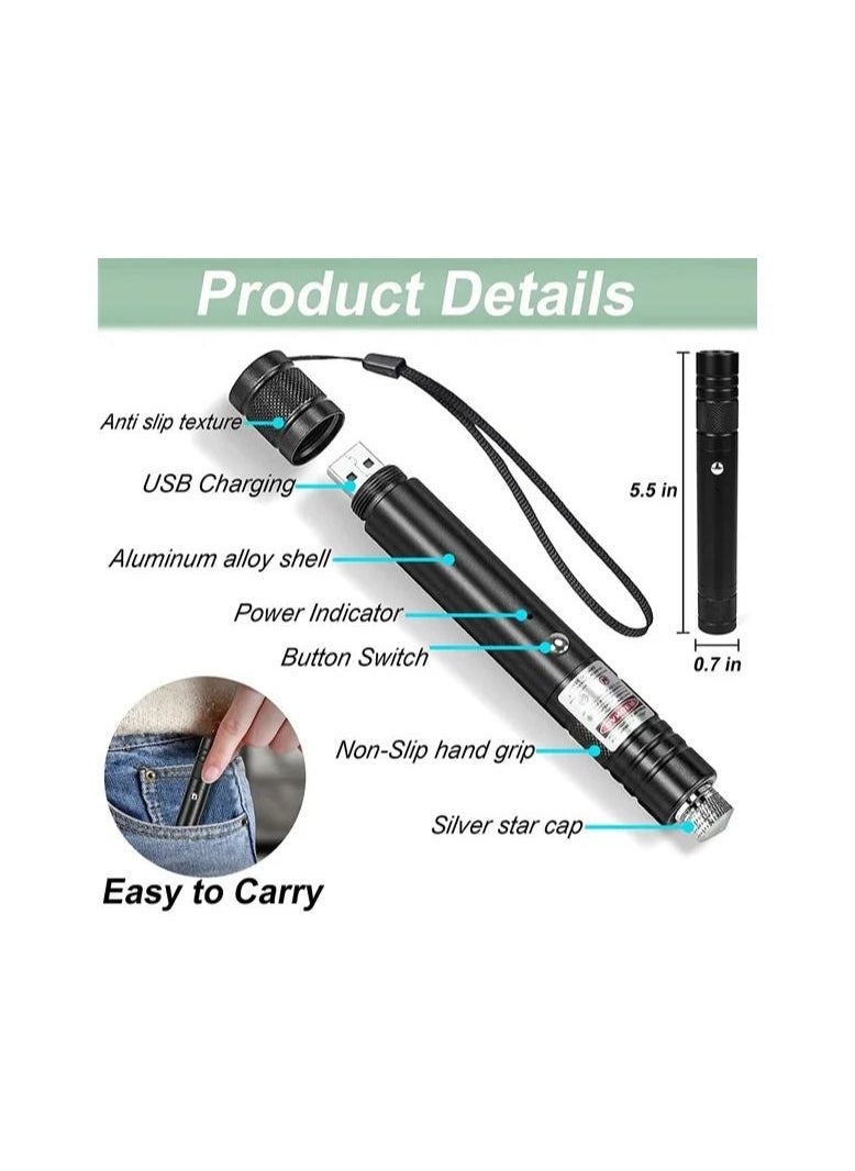Generic - 1-Piece High Power Long Range Powerful Laser Pointer,Flashlight Green Pointer Pen Rechargeable USB High Power Laser Pointer for Teaching Outdoor Hunting - Image 1
