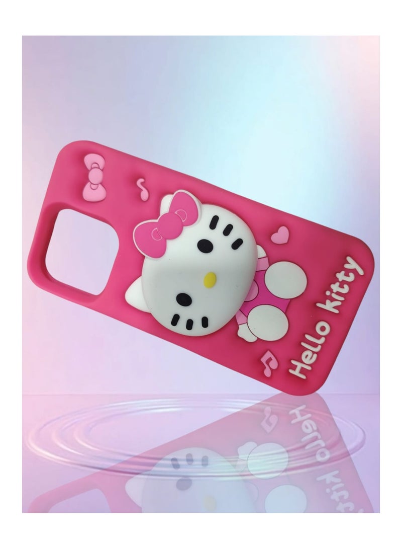 هالو كيتي جراب سيليكون ل ايفون 15 برو ماكس وردي - Image 2