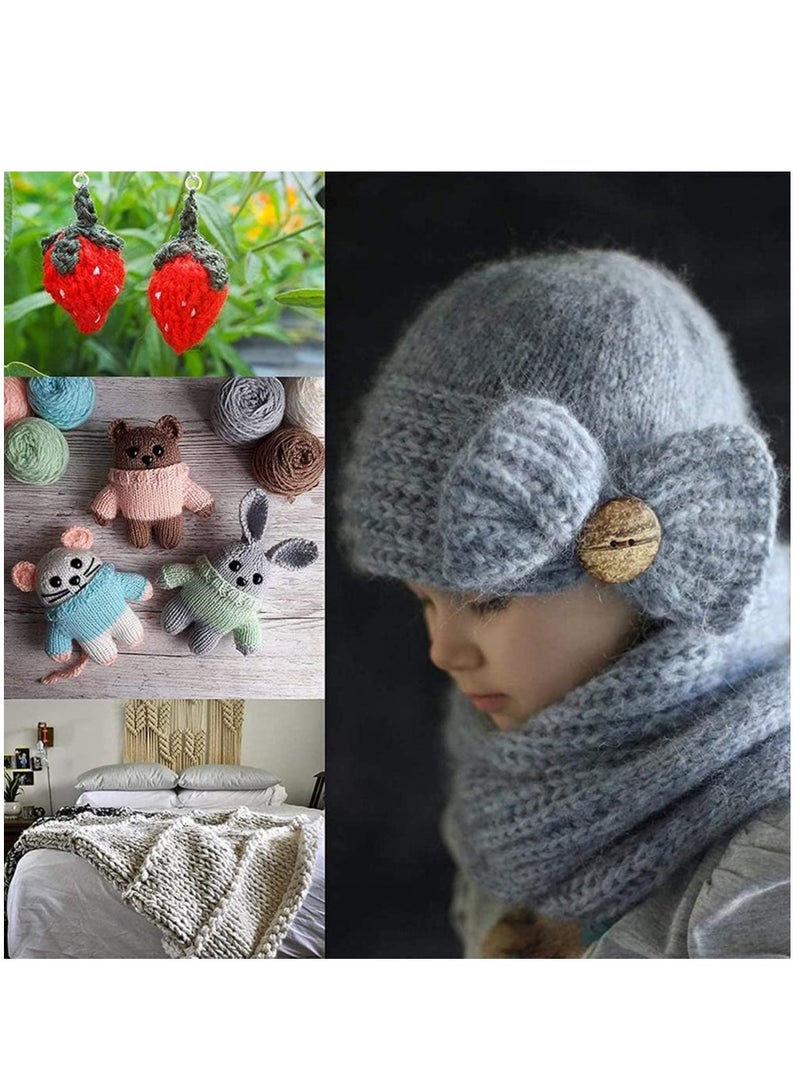 Excefore Knitting Crochet Hooks Sets Metal - Multicolor Aluminium Needles Kit Set with 100 pcs Knitting Accessories Sewing Tools for Household Handmade Crafts for Crocheting Beginner - Image 4