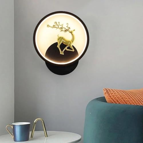 Groeien Abs Plastic Pack Of 2 Tricolor Led Home Decor Fancy Wall Indoor/Outdoor Decorative Lights For Bedroom,Living Room,Kitchen(Warm+Natural+Coolwhite) (2, Hiran-Round) - Image 2