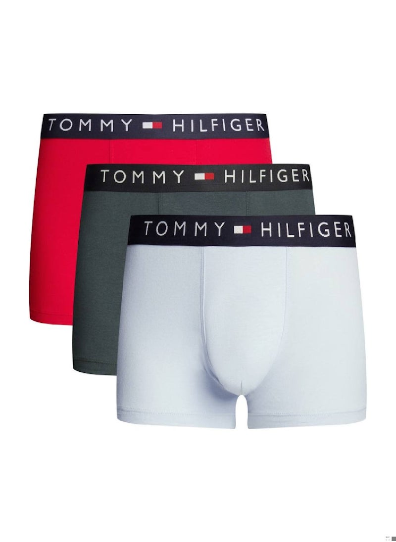 TOMMY HILFIGER Men's 3-Pack Trunks - Cotton, Multicolour  - Image 1