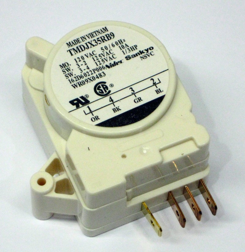 GE WR9X483 Genuine OEM Defrost Timer for GE Refrigerators, White - Image 1