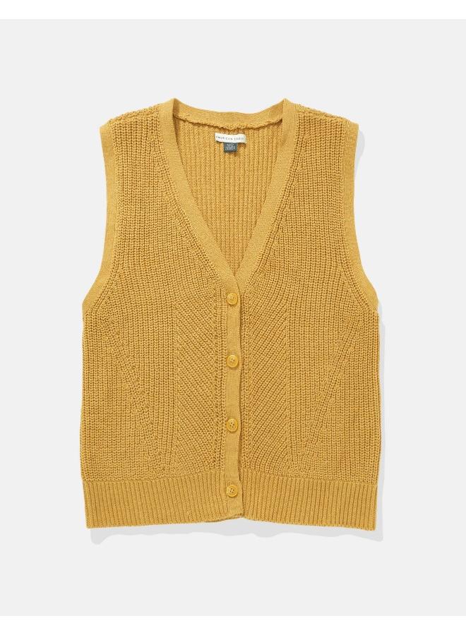 American Eagle Casual Button-Up Vest Sweater  - Image 3