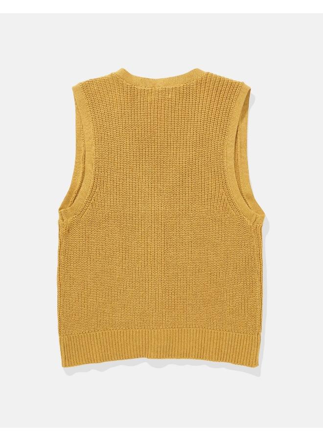 American Eagle Casual Button-Up Vest Sweater  - Image 2