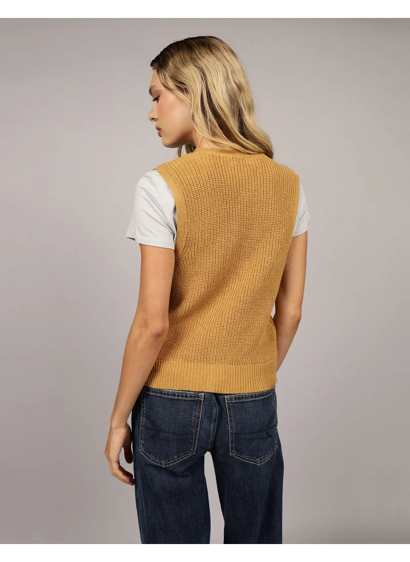American Eagle Casual Button-Up Vest Sweater