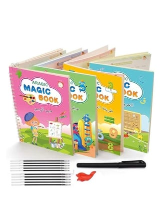4Pcs Arabic Magic Books Handwriting Practice Workbook Reusable Copybook Notebooks (4 Arabic Books + 1 Pen + 10 Refills) - pzsku/Z482EF3583990F33B506AZ/45/1746397335/24ff8ca1-f78e-4629-93f6-cfdc63bf7b63