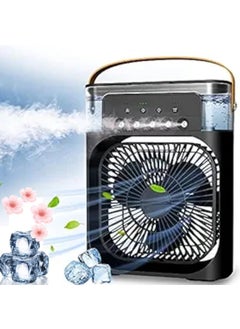 Enfogo FIRST TIME IN EVER WITH LIFETIME REPLACEMENT WARRANTY Elevate comfort with the Portable Air Conditioner Fan This air fan features a 500 ml water tank with 7 colors LED light_Multicolor