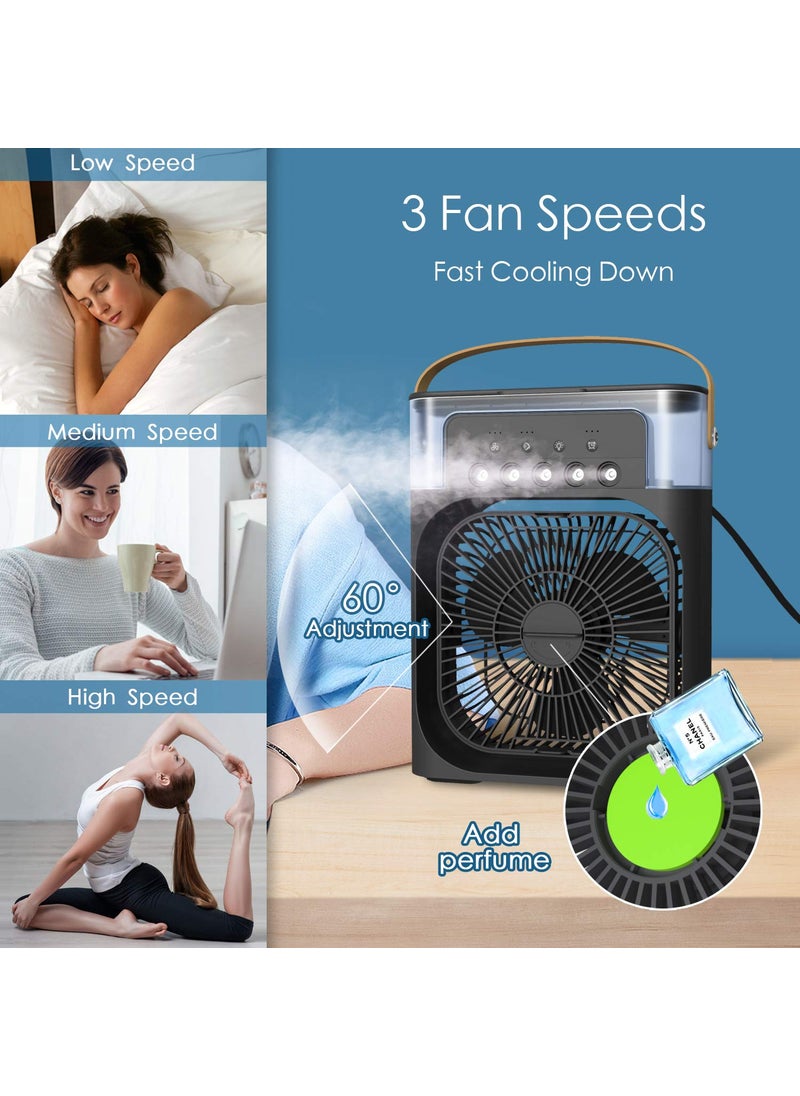Enfogo - Enfogo FIRST TIME IN EVER WITH LIFETIME REPLACEMENT WARRANTY Elevate comfort with the Portable Air Conditioner Fan This air fan features a 500 ml water tank with 7 colors LED light_Multicolor - Image 1