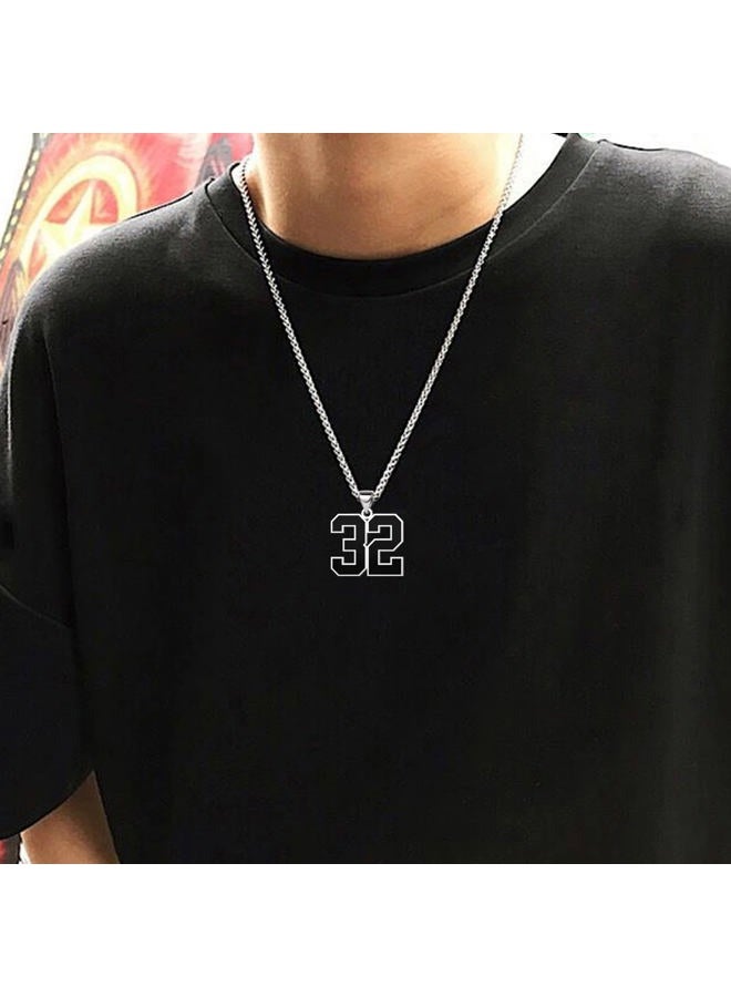 QeenseKc Black Number 1 to 99 Chain Neckalce for Boy Athletes Baseball Number Pendant Stainless Steel Jewelry for Sport Fans Gift, Metal, base - Image 5