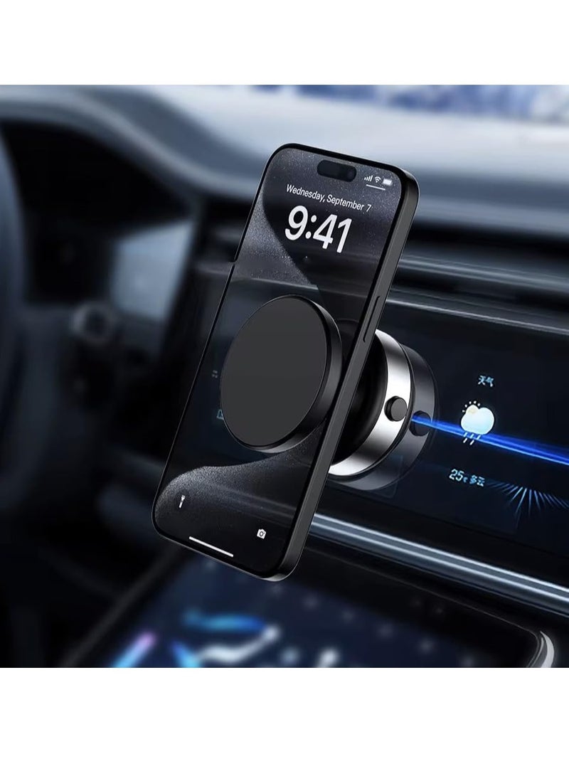 Magnetic Suction Phone Holder – 360° Rotation Car, Mirror  Gym Phone Mount for Metal  Glass Surfaces (Silver) - Image 2