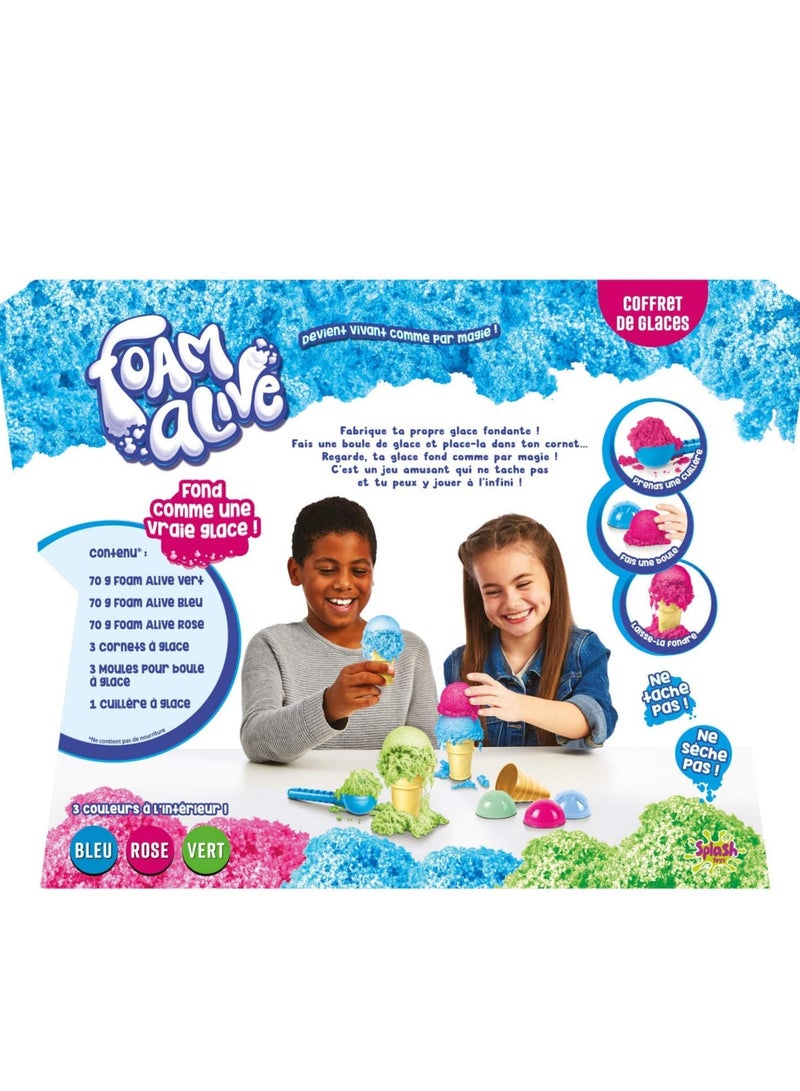 Rally Foam Alive Ice Cream Maker Kit for Kids - 3 Colors (Blue, Pink, Green) - Fun and Safe Ice Cream Making Toy - Image 3