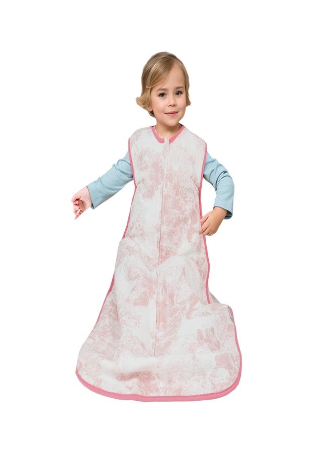 BLOOMSTAR Muslin Cotton Toddler Girl Sleeping Bag 0.5-0.7 TOG (2-3T) - Lightweight & Breathable Wearable Blanket, Sleeveless Sleep Sack with 4-Layer Front & 2-Layer Back, All-Season Use - Image 1