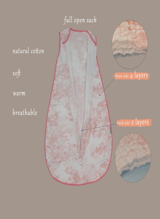 BLOOMSTAR Muslin Cotton Toddler Girl Sleeping Bag 0.5-0.7 TOG (2-3T) - Lightweight & Breathable Wearable Blanket, Sleeveless Sleep Sack with 4-Layer Front & 2-Layer Back, All-Season Use - Image 4