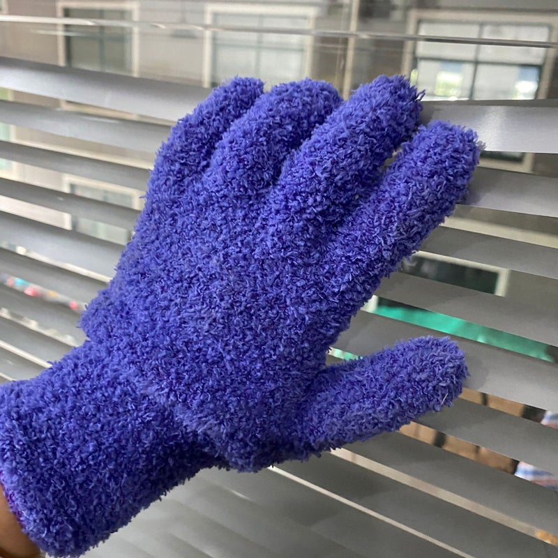 Hot-Sale Dust-Removing Gloves, Coral Fleece, Multicolor Purple one 