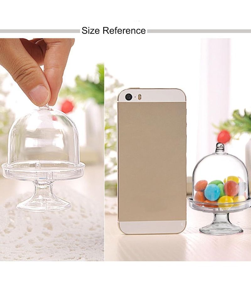30 Transparent Mini Cake Display Stands with Lids Plastic Cupcake Top Covers for Chocolate Desserts Weddings Birthdays Parties Tea Parties - Image 3