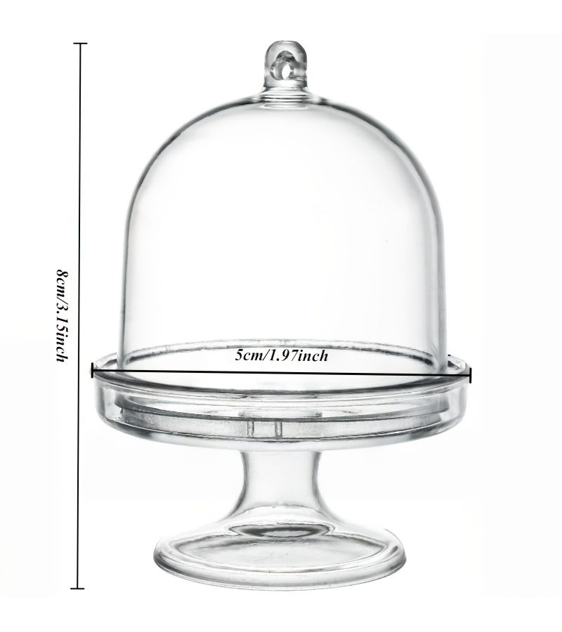 30 Transparent Mini Cake Display Stands with Lids Plastic Cupcake Top Covers for Chocolate Desserts Weddings Birthdays Parties Tea Parties - Image 2
