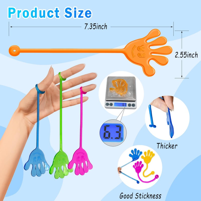 Genuvi Sticky Hands Bulk 48 PCS Party Favors for Kids 4-8 8-12 Stretchy Sticky Hand Toy Valentines Day Gifts for Kids Goodie Bag Stuffers Fillers Small Classroom Prizes Student Gifts Birthday Party Supplies - Image 2