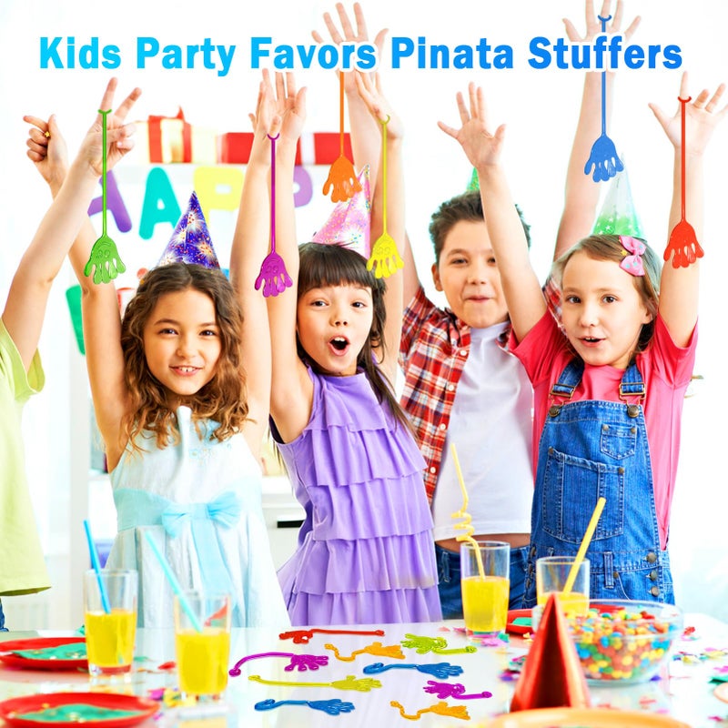 Genuvi Sticky Hands Bulk 48 PCS Party Favors for Kids 4-8 8-12 Stretchy Sticky Hand Toy Valentines Day Gifts for Kids Goodie Bag Stuffers Fillers Small Classroom Prizes Student Gifts Birthday Party Supplies - Image 4