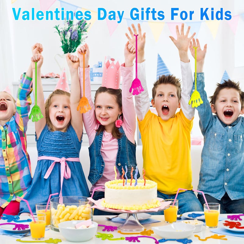Genuvi Sticky Hands Bulk 48 PCS Party Favors for Kids 4-8 8-12 Stretchy Sticky Hand Toy Valentines Day Gifts for Kids Goodie Bag Stuffers Fillers Small Classroom Prizes Student Gifts Birthday Party Supplies - Image 3
