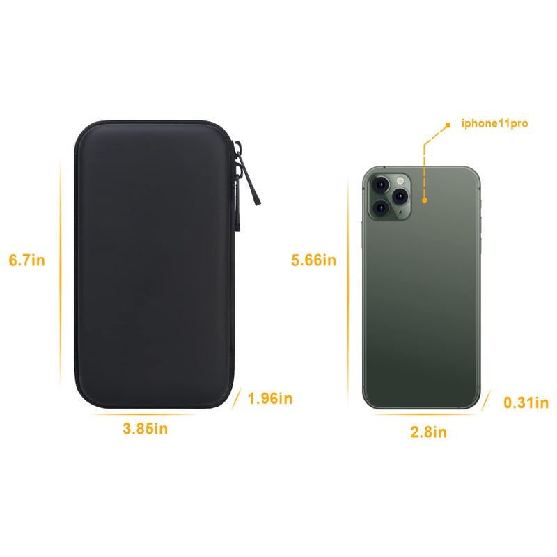 BOVKE PU Hard Travel Case for MacBook Air Pro Power Adapter Apple MagSafe 2 USB-C Charger - Extra Room for USB C Hub, Type C Hub, USB C Hub Multiport Adapter, Magic Mouse, Charging Cable, Black - Image 2