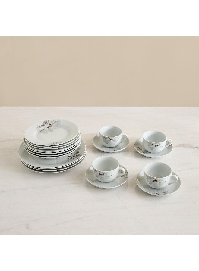 Home Box طقم عشاء من البورسلين - تصميم زهور بيضاء، 20 قطعة - Image 5