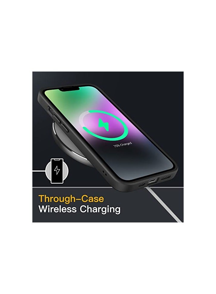 جي تيك حافظة JETech غير لامعة لهاتف iPhone 14 مقاس 6.1 بوصة، حماية من السقوط بدرجة عسكرية مقاومة للصدمات، غطاء هاتف خلفي شفاف بلوري، مضاد لبصمات الأصابع (أسود) - Image 5