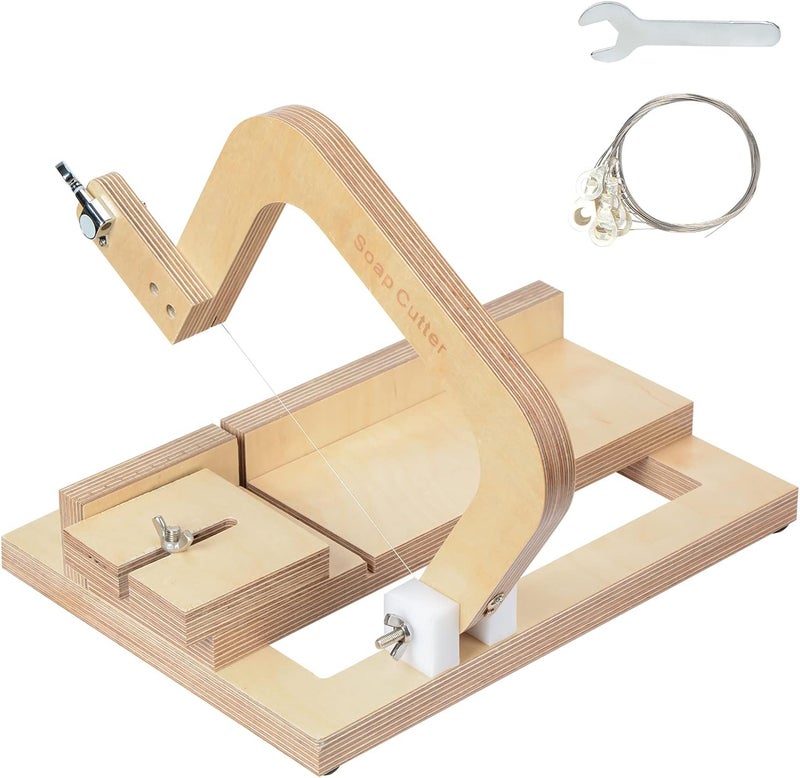 Evinis Wooden Soap Cutter Adjustable Wire Slicer Cutting Tool for Handmade Soap Making Candles Trimming Cheese DIY Cutting Making Tool (Style1) (Z-01) - Image 2