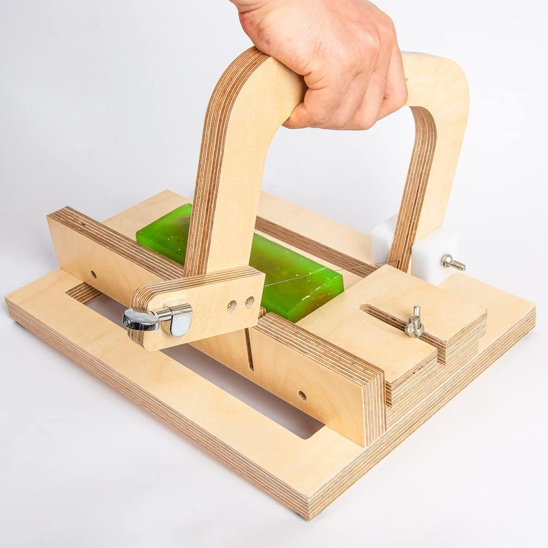 Evinis Wooden Soap Cutter Adjustable Wire Slicer Cutting Tool for Handmade Soap Making Candles Trimming Cheese DIY Cutting Making Tool (Style1) (Z-01) - Image 3