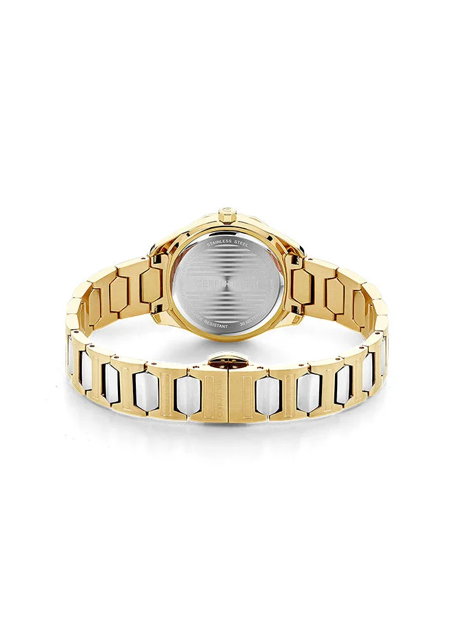 CERRUTI 1881 Womens Round Shape Stainless Steel Analog Wrist Watch CIWLG2225502 30 mm Gold