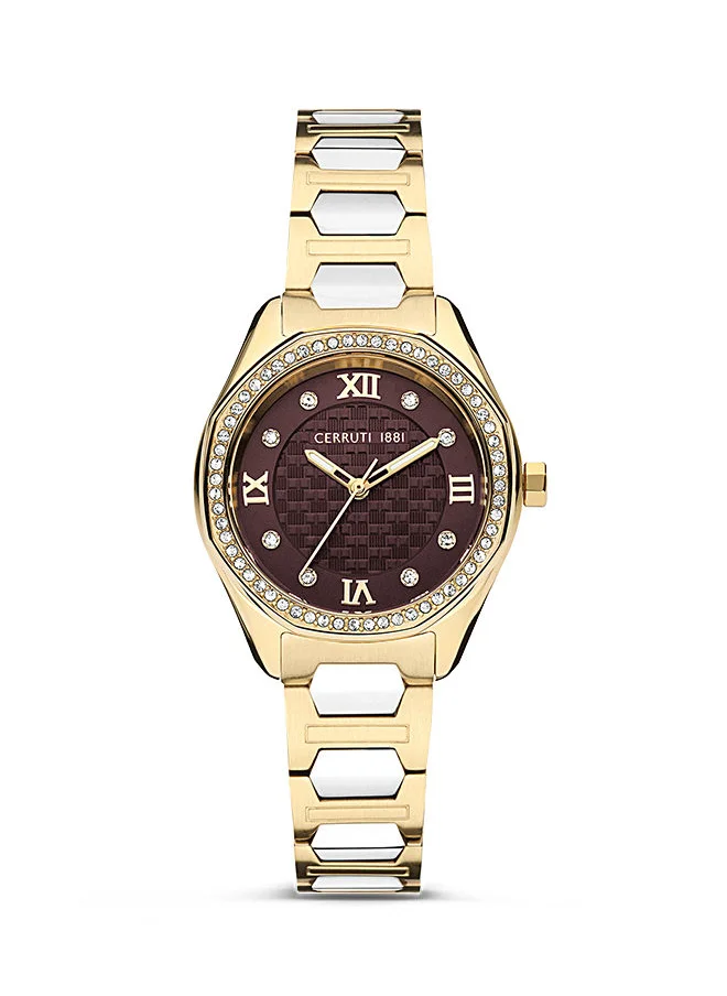 شيروتي 1881 Womens Round Shape Stainless Steel Analog Wrist Watch CIWLG2225502 30 mm Gold