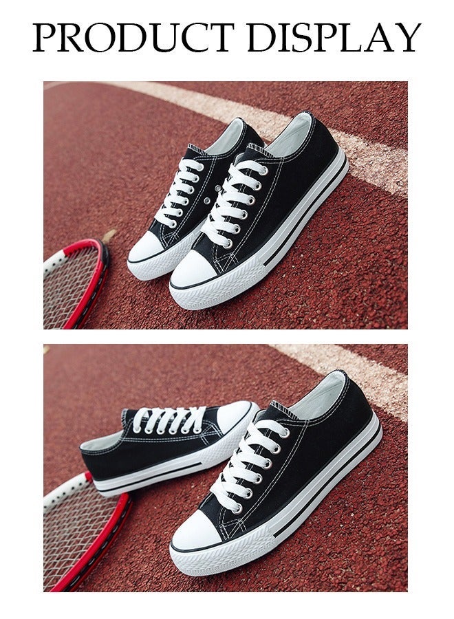 DUNISO Women's Play Fashion Sneakers Lace Up Canvas Sneaker Breathable Flat Bottom Shoes for Women Classic Student Sneakers Board Shoes for Outdoor Walking Running - Image 5