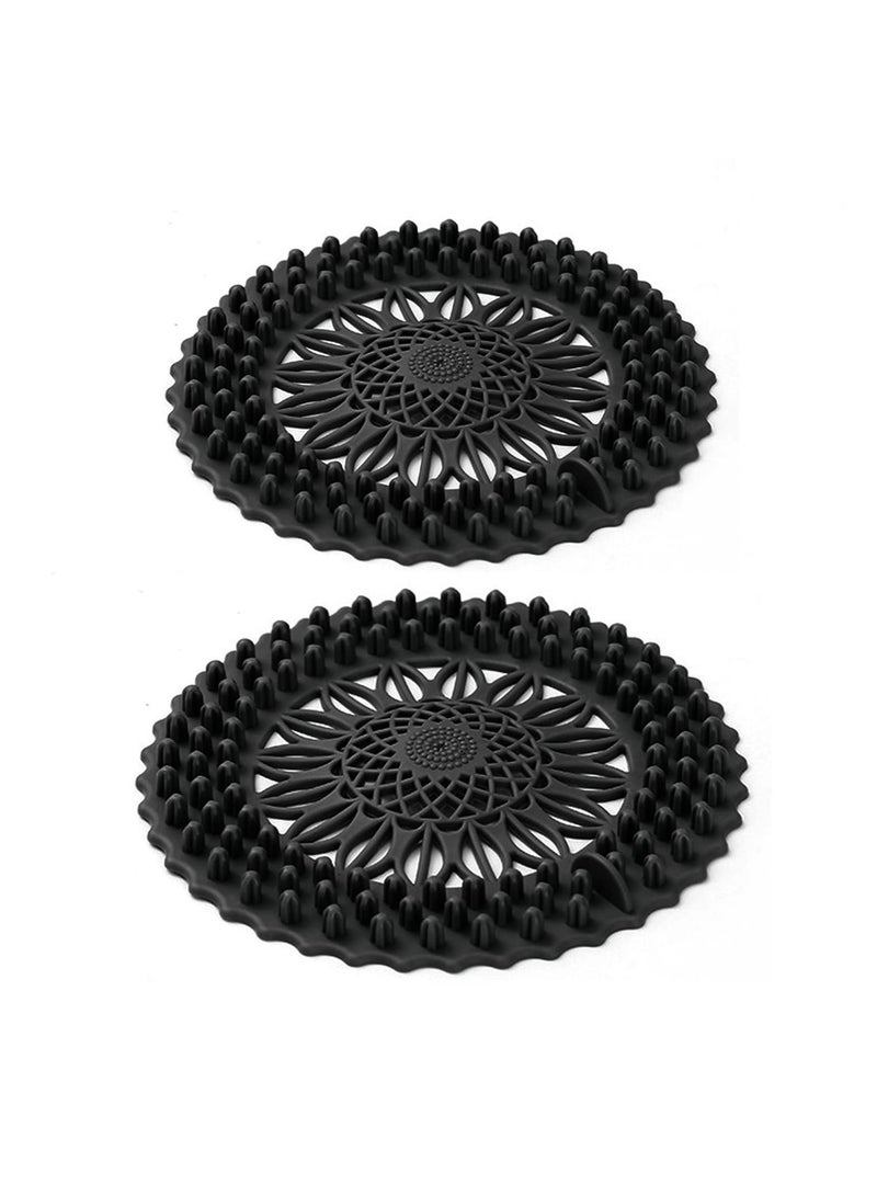 SYOSI 6Pcs Sink Drain Strainer, Rubber Drain Hair Catcher Drain Strainers Protectors Suited for Kitchen Bathroom Bathtub Sink (Black) - Image 1