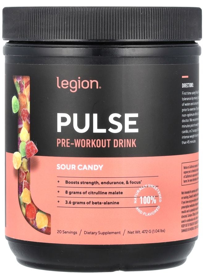 Legion Athletics Pulse PreWorkout Drink Sour Candy 1.04 lbs (472 g)