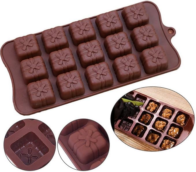 MoldBerry MoldBerry Christmas Silicone Chocolate and Candy Moulds NonStick Jelly Mould for Party Gift with Shape of Gingerbread Candy Cane Santa Snowman Christmas Tree Socks Gift Heart Any 4 Pack - Image 3