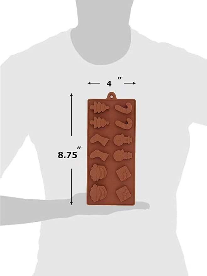 MoldBerry MoldBerry Christmas Silicone Chocolate and Candy Moulds NonStick Jelly Mould for Party Gift with Shape of Gingerbread Candy Cane Santa Snowman Christmas Tree Socks Gift Heart Any 4 Pack - Image 5