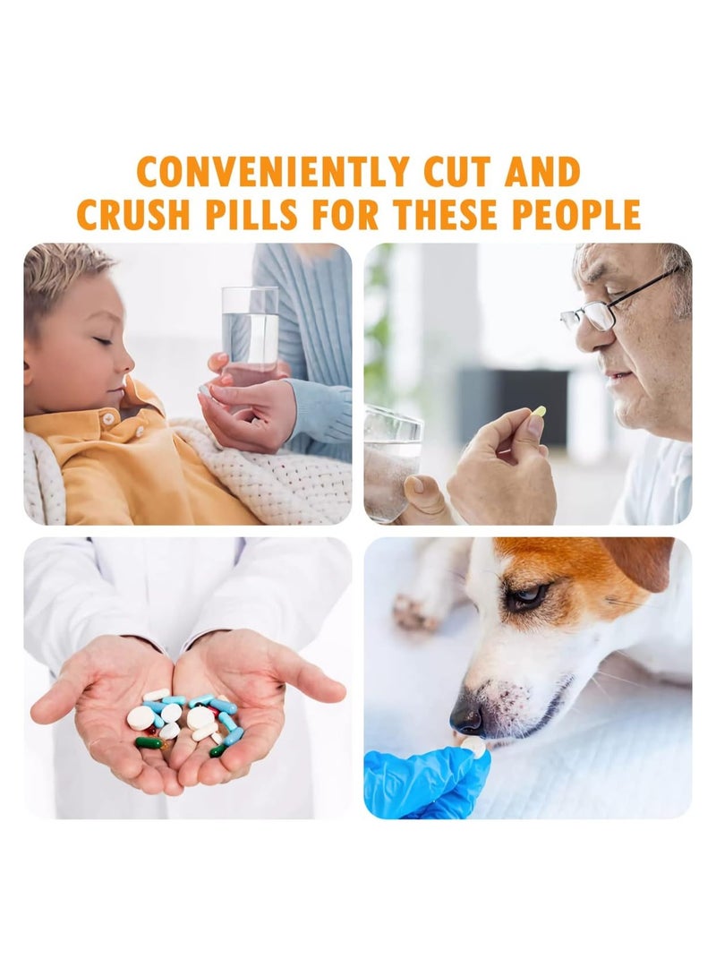 SOLARAE Pill Organizer with Pill Cutter & Crusher, 3 in 1 Multifunctional Pill Splitter, Slicer Medicine Case, Portable Travel Pill Box Container for Storing Grinding Cutting Pills Vitamins Tablets, Easily - Image 3