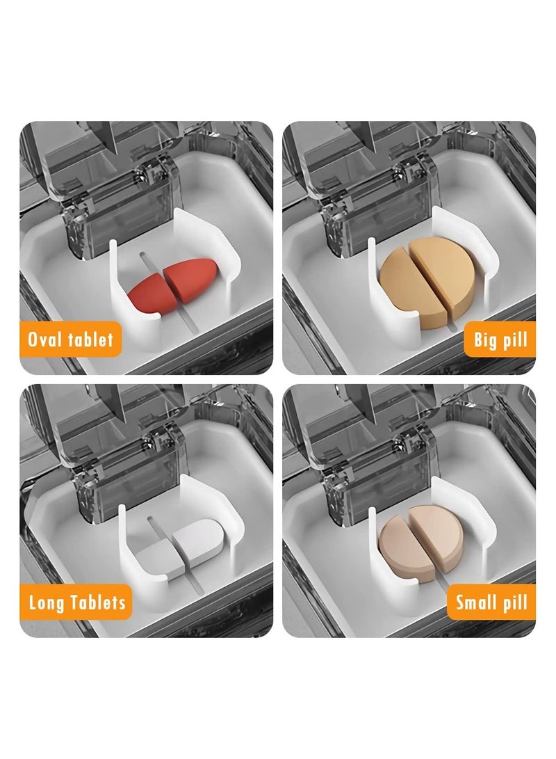 SOLARAE Pill Organizer with Pill Cutter & Crusher, 3 in 1 Multifunctional Pill Splitter, Slicer Medicine Case, Portable Travel Pill Box Container for Storing Grinding Cutting Pills Vitamins Tablets, Easily - Image 4