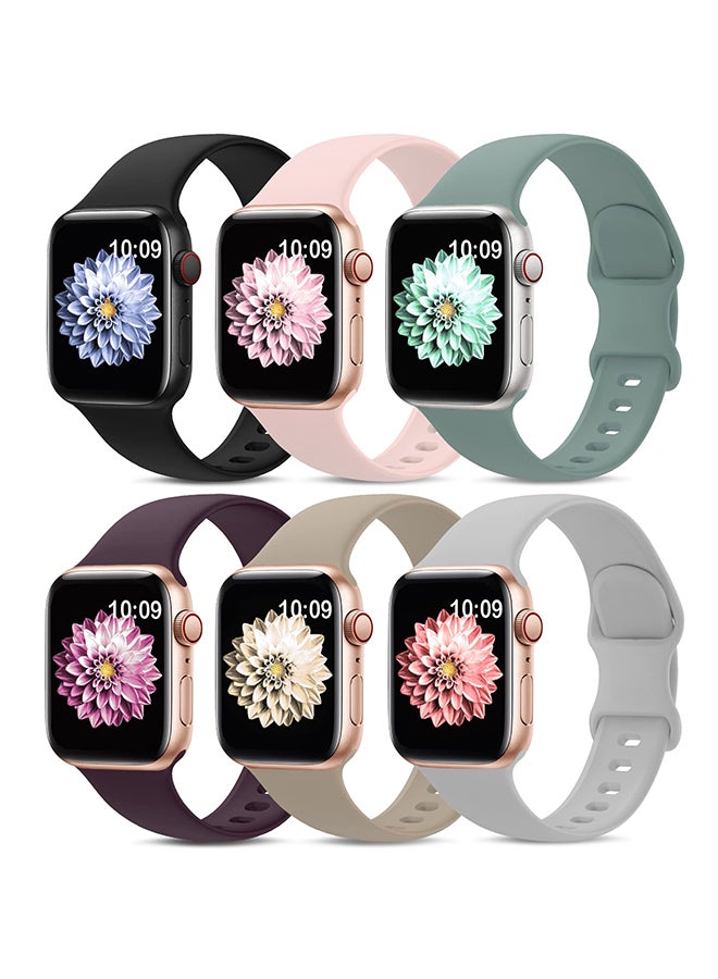 O Ozone [6 Pack] Sport Bands For Apple Watch Series 10 | Ultra 2 | 8 Ultra | 9 | 8 | 7 | 6, 49/46/45/44/42mm , Soft Silicone Wristband smartwatch Strap  - Image 1