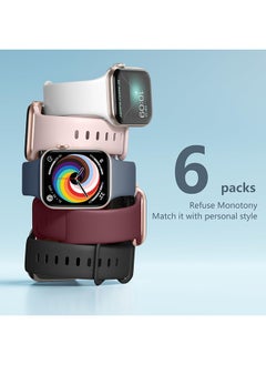O Ozone [6 Pack] Sport Bands For Apple Watch Series 10 | Ultra 2 | 8 Ultra | 9 | 8 | 7 | 6, 49/46/45/44/42mm , Soft Silicone Wristband smartwatch Strap  - Image 3
