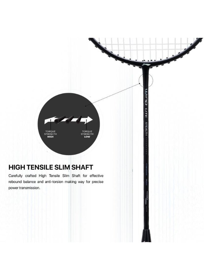 LI-NING Wind Lite Stealth Black, Grey Strung Badminton Racquet  (Pack of: 1, 77 g)