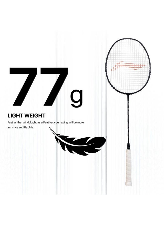 LI-NING Wind Lite Stealth Black, Grey Strung Badminton Racquet  (Pack of: 1, 77 g)